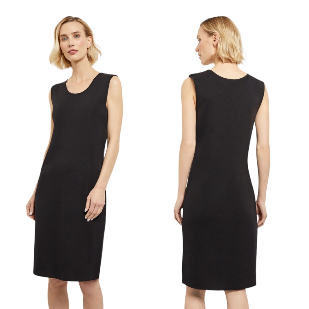 Exclusively Misook Sleeveless Sheath Knit Dress Black Size 8